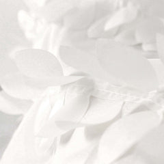 8ftx8ft White 3D Leaf Petal Taffeta Event Curtain Drapes, Backdrop Event Panel With Rod Pocket