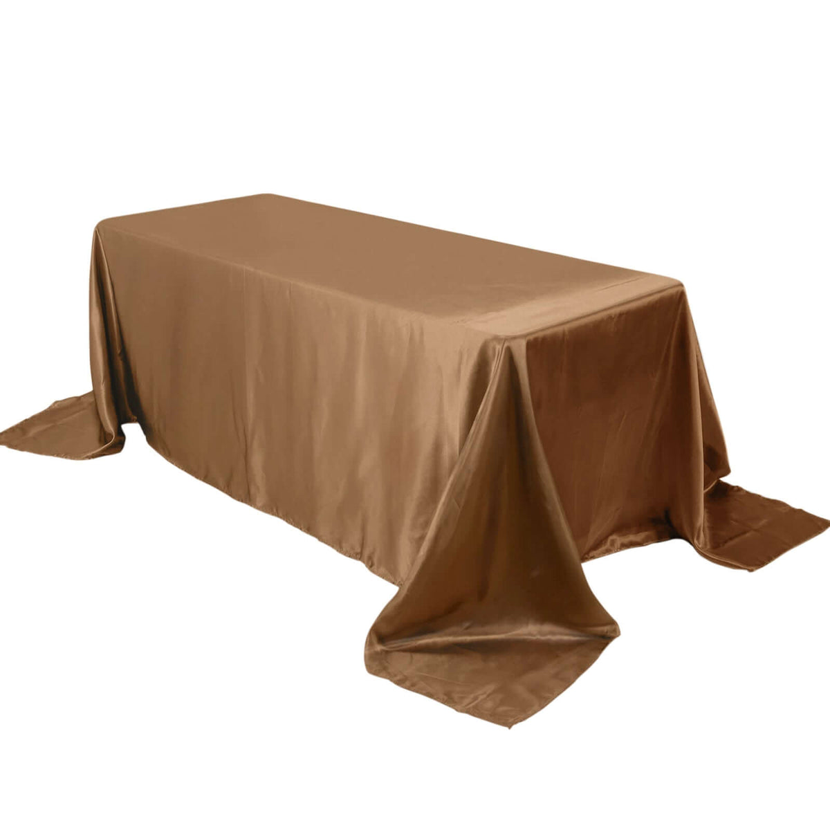 Satin Rectangular 90"x132" Tablecloth Taupe Satin - Seamless Table Cover