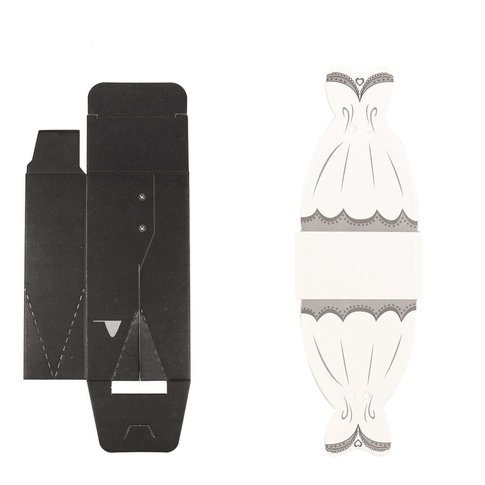 50 Pcs Set Wedding Dress and Tuxedo Shower Party Favor Candy Gift Boxes with Ribbon Ties