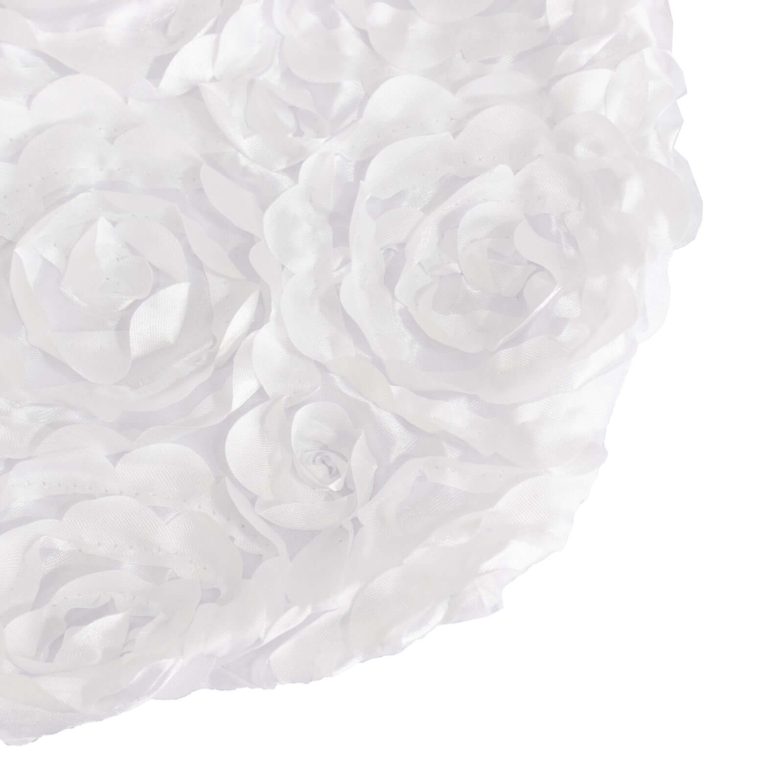 Satin Rosette Chair Cover for Banquet Chairs White - Stylish Stretch Fitted Slip-On Design for Sophisticated Gatherings