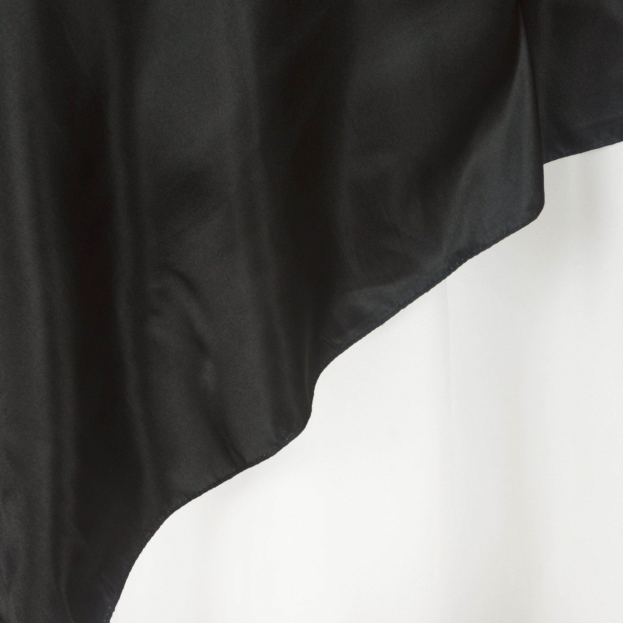Satin 90"x90" Table Overlay Square Tablecloth Black - Smooth Finish Table Topper