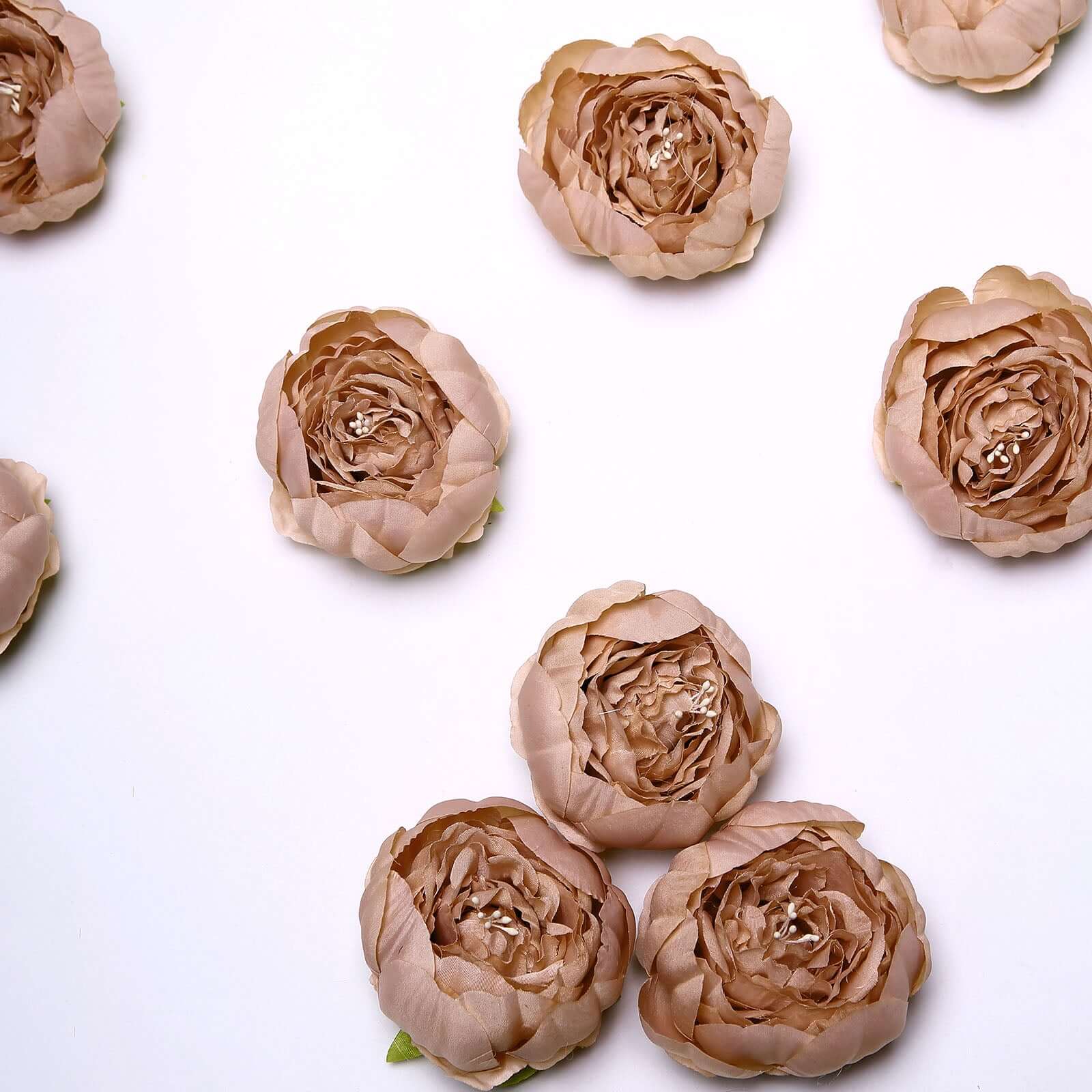 10 Pack 3" Mauve Artificial Silk DIY Craft Peony Flower Heads