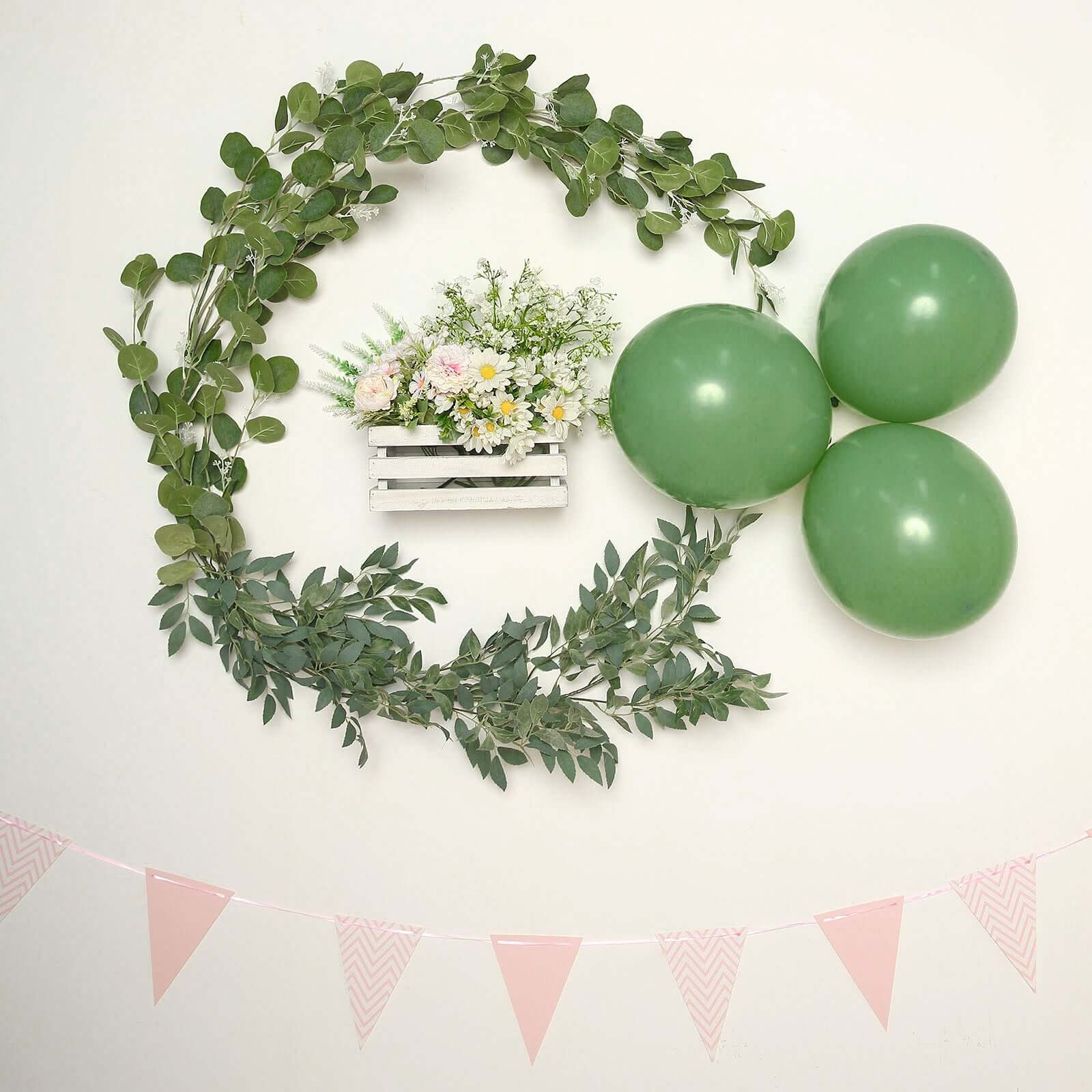 25 Pack 12" Matte Pastel Dusty Sage Green Helium Air Latex Party Balloons