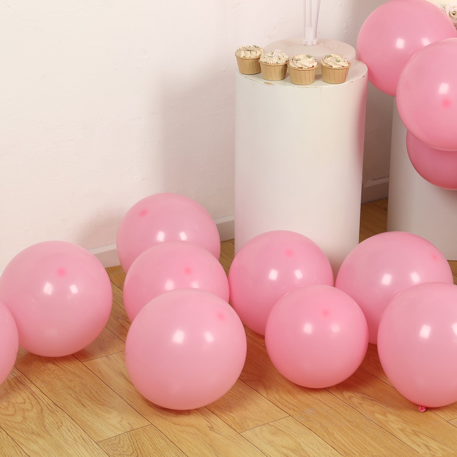 50 Pack Matte Pastel Pink Biodegradable Balloons 12", Round Eco-friendly Thick Latex Party Balloons