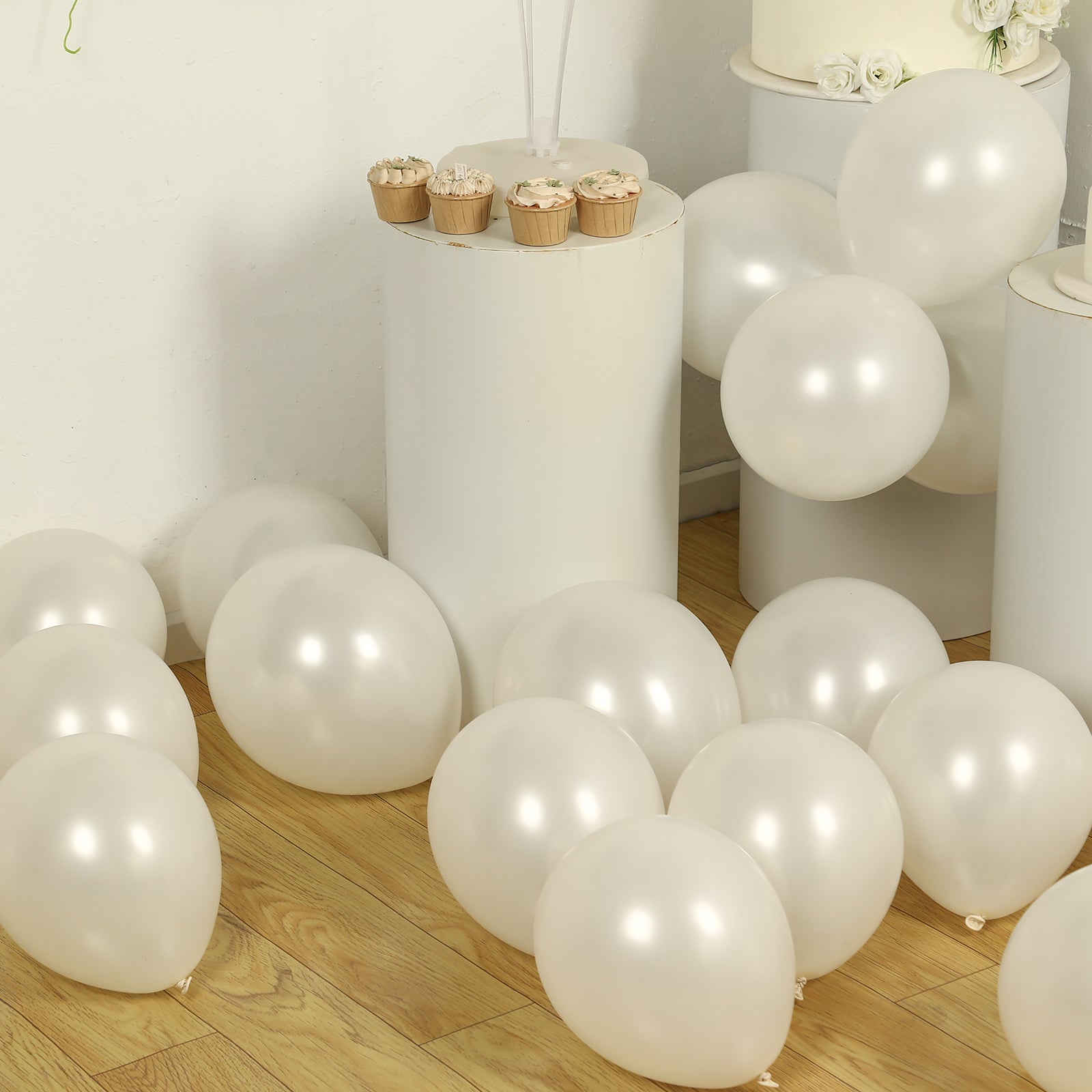 50 Pack White Biodegradable Balloons, 12" Thickened Extra Strong Eco-friendly Latex Helium Party Balloons