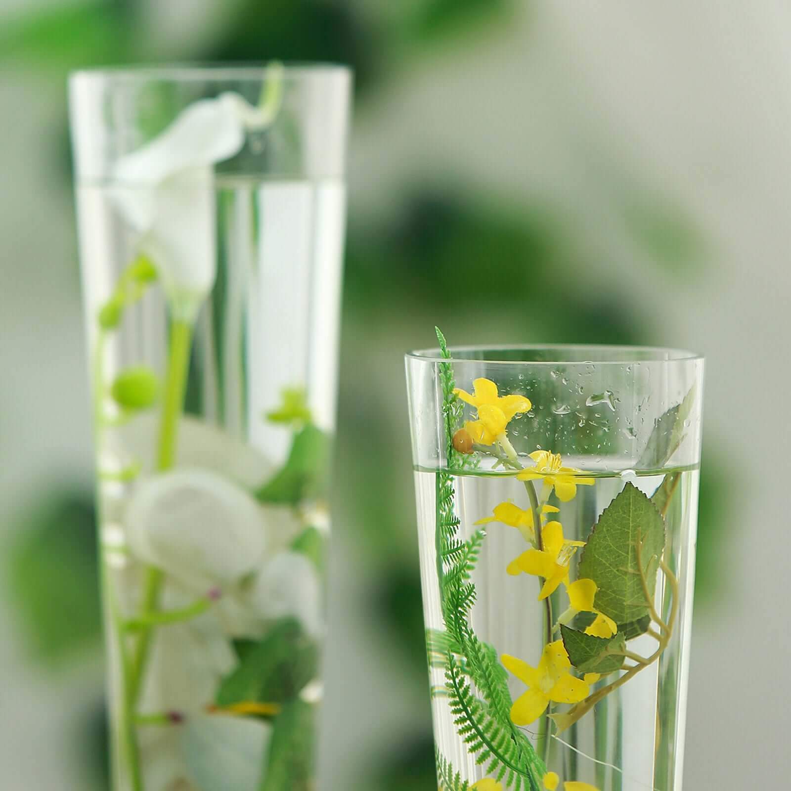 12-Pack Glass Trumpet Vases Clear - Durable Design for Upscale Event Displays 20"