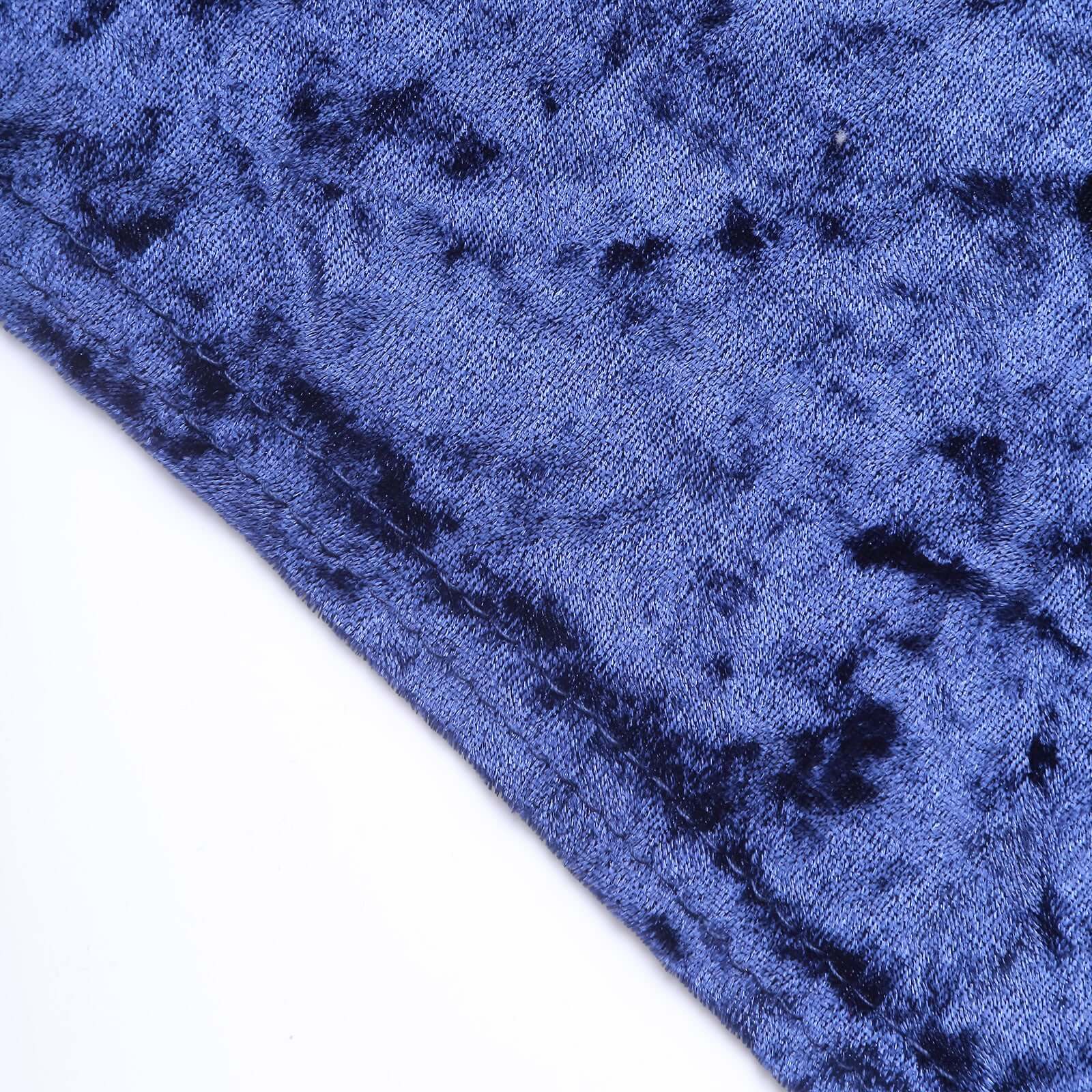 Crushed Velvet Spandex 32" Round Cocktail Table Cover Navy Blue Smooth Highboy Tablecloth