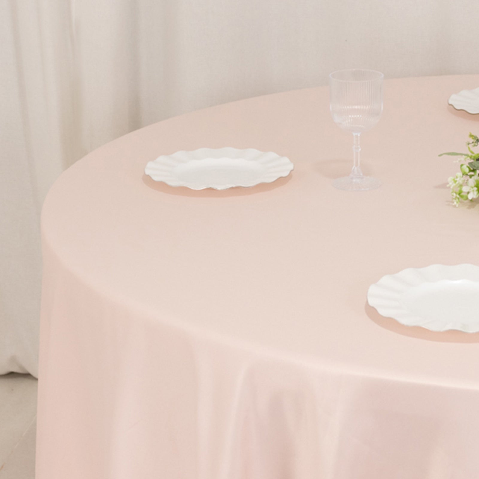 Lamour Satin 108" Round Tablecloth Blush - Durable & Silk-Like Table Cover