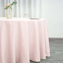 Polyester 132" Round Tablecloth Blush - Seamless Chic Table Cover