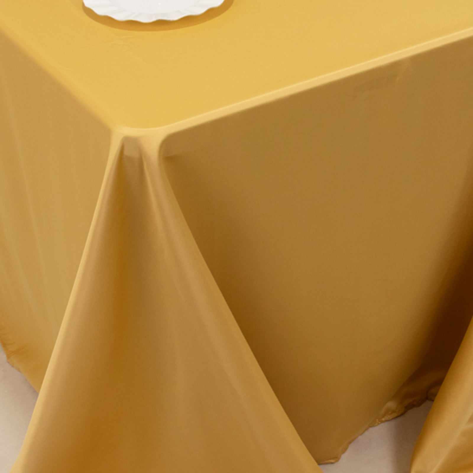 Lamour Satin 90"x132" Rectangle Tablecloth Champagne - Soft & Silk-Like Seamless Table Cover
