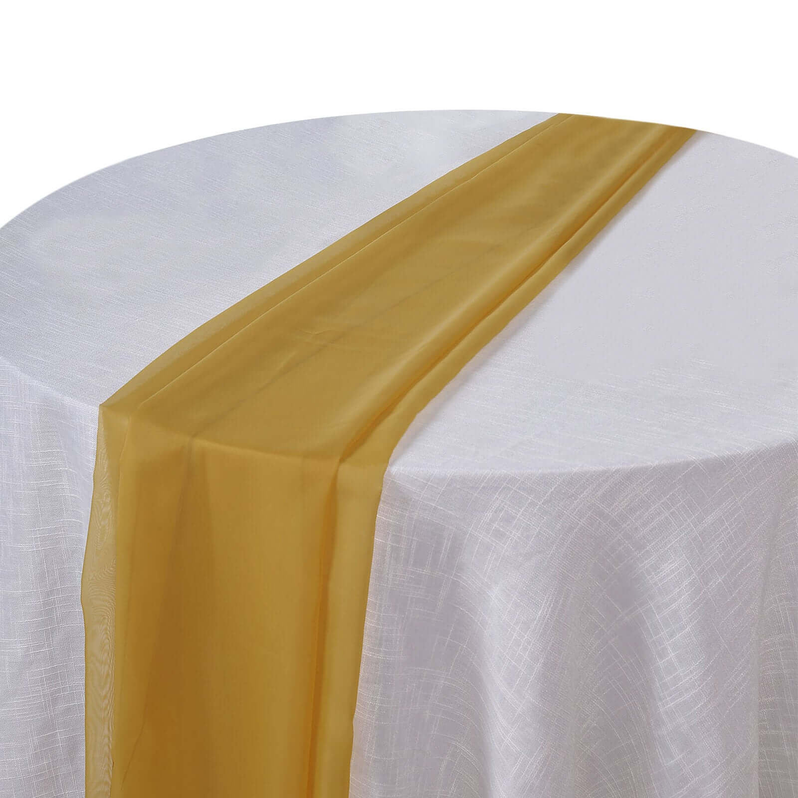 Premium Chiffon 6ft Table Runner Mustard Yellow - Flowy & Lightweight Table Decor