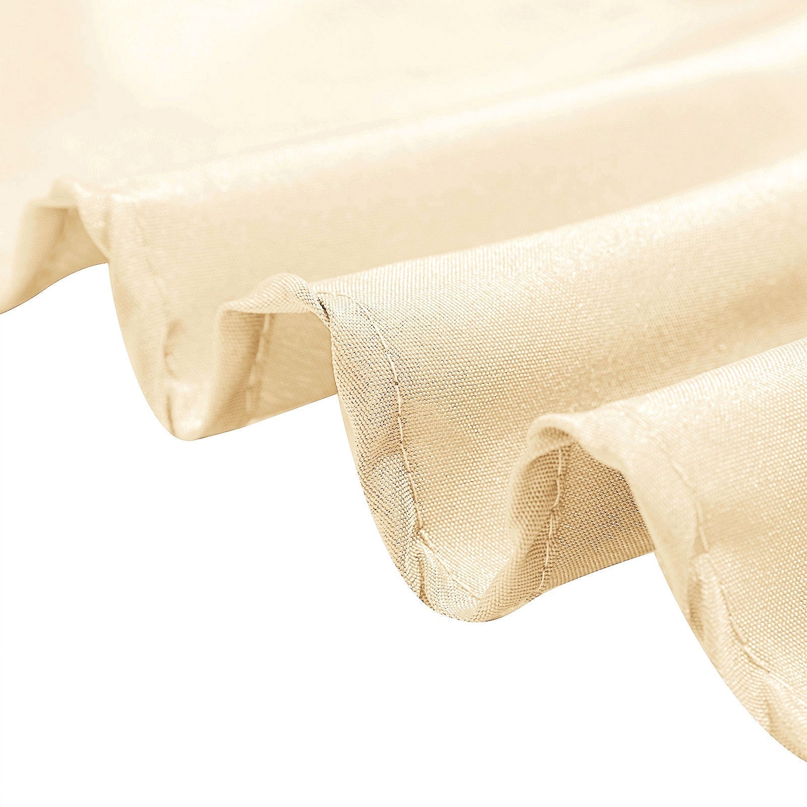 Polyester 120" Round Tablecloth Beige - Seamless Wrinkle-Resistant Table Cover