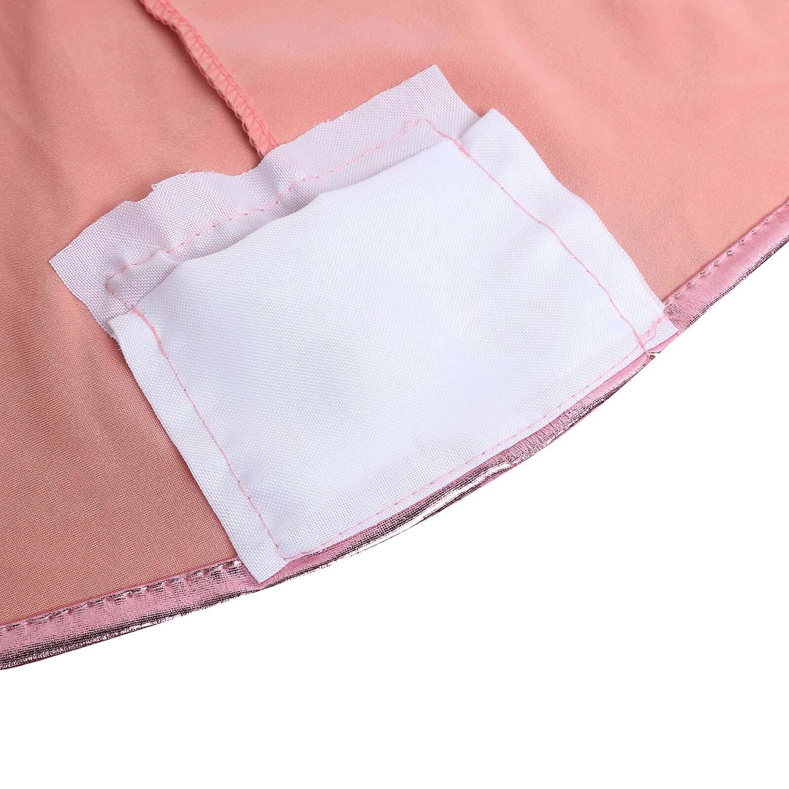 Metallic Spandex 32" Fitted Round Cocktail Table Cover Rose Gold Highboy Tablecloth - Stretch Fit & Water-Resistant