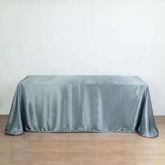 Satin Rectangular 90"x132" Tablecloth Dusty Blue Satin - Seamless Table Cover