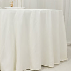Cotton Blend 120" Round Tablecloth Ivory - Seamless Wrinkle-Resistant Table Cover