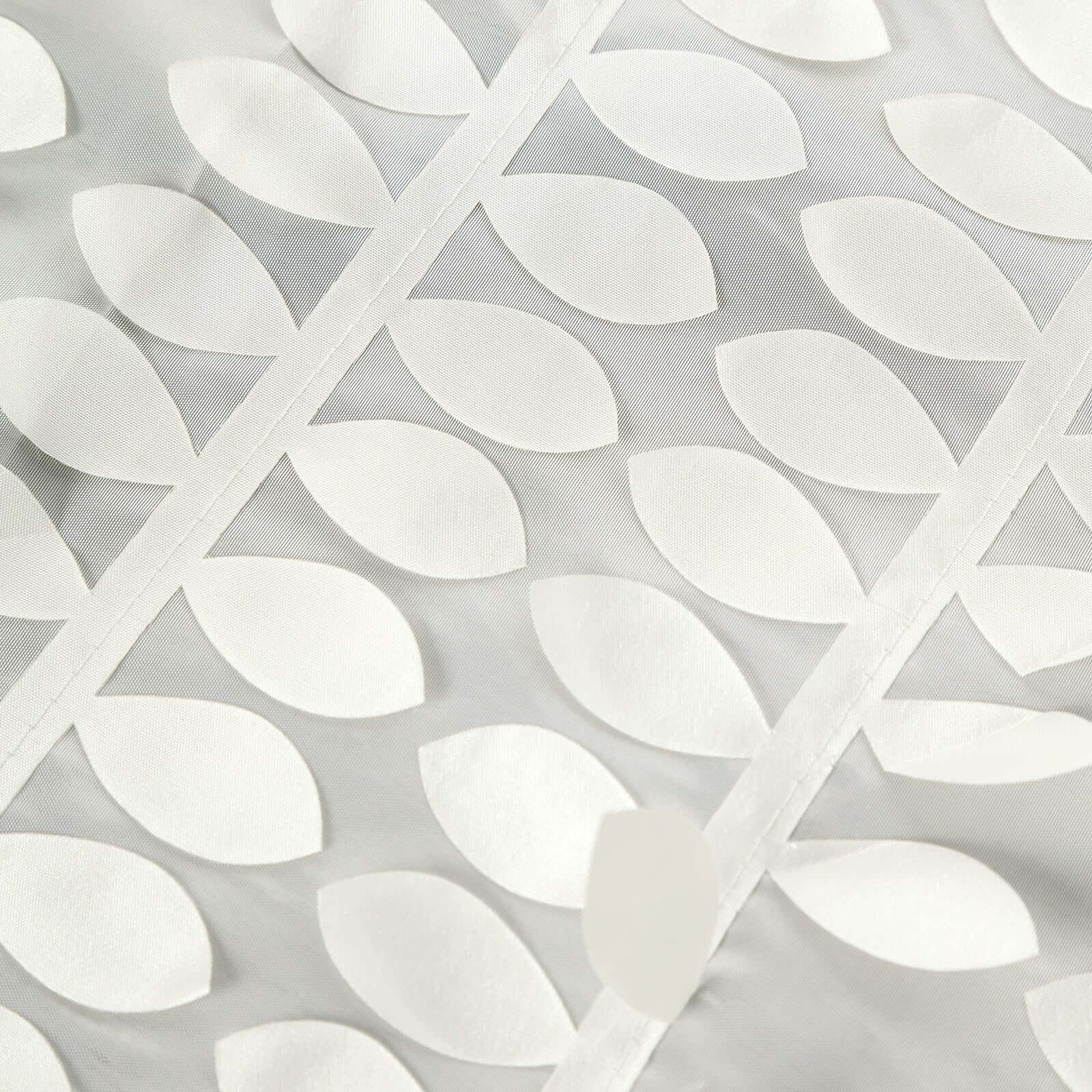 Taffeta 90"x156" Rectangle Tablecloth Ivory | 3D Leaf Petal Design Seamless Table Cover