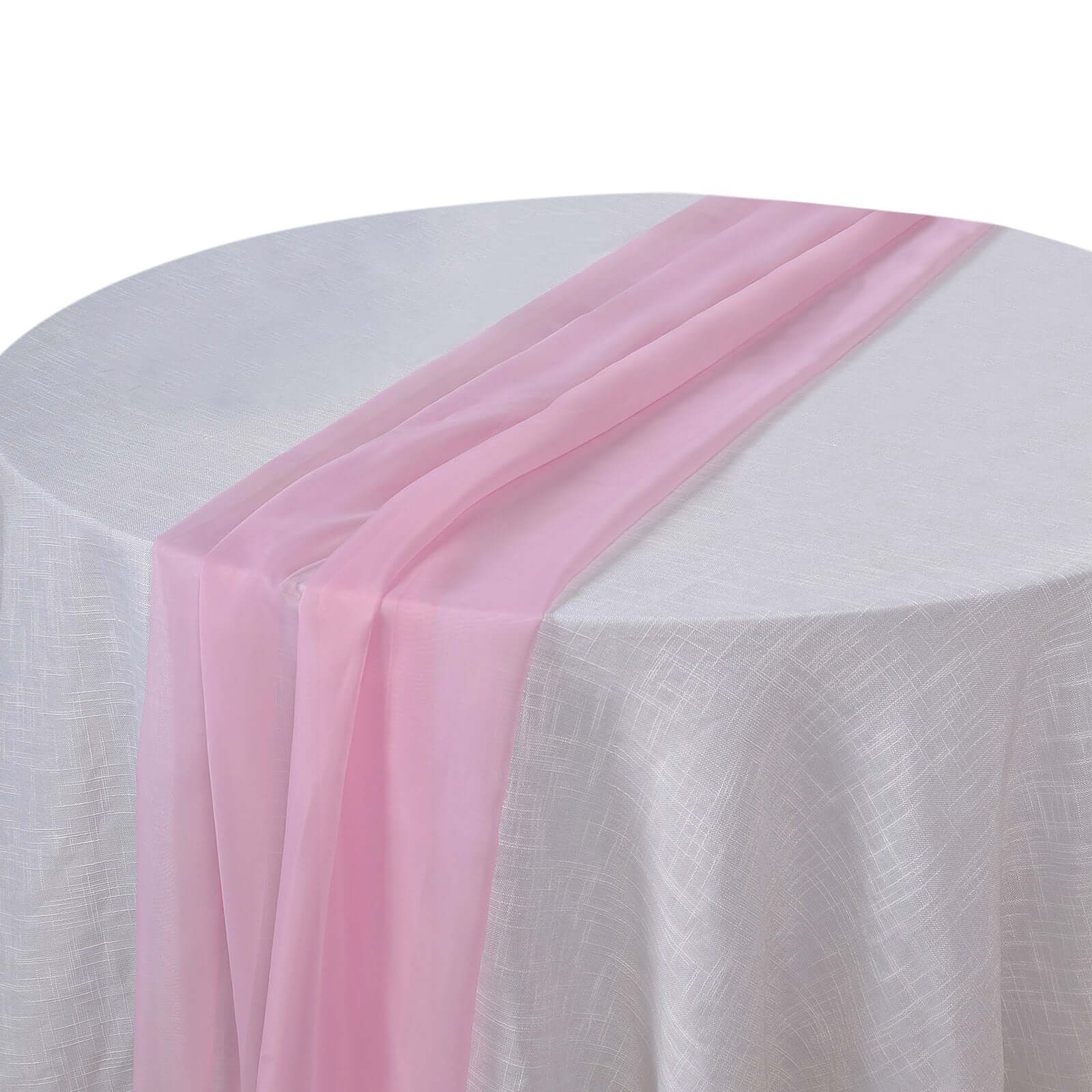 Premium Chiffon 6ft Table Runner Pink - Flowy & Lightweight Table Decor