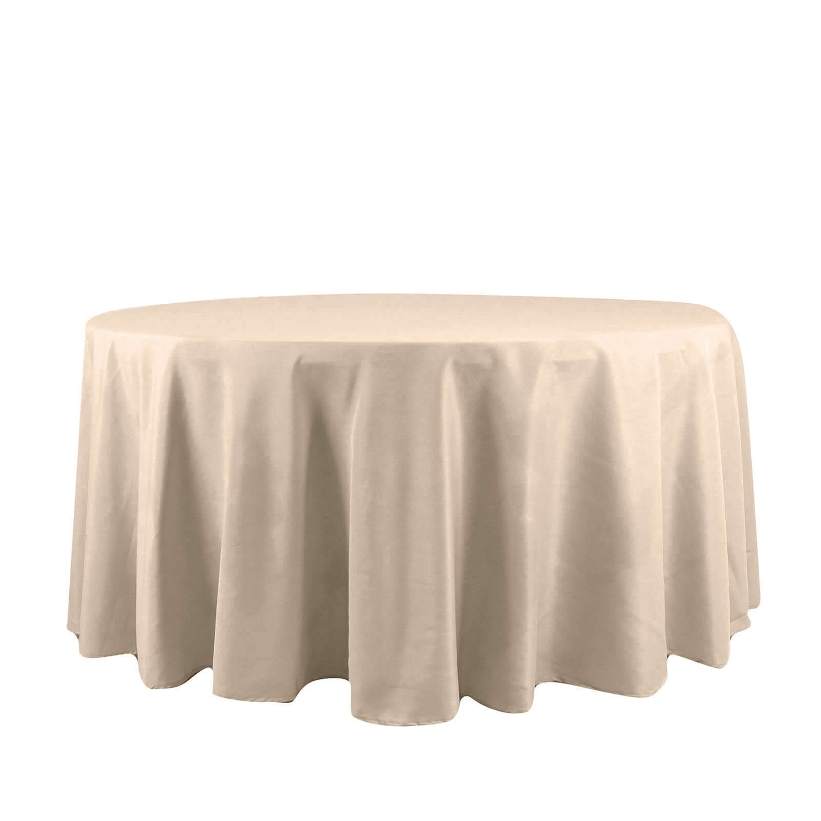 Polyester 120" Round Tablecloth Nude - Seamless Wrinkle-Resistant Table Cover