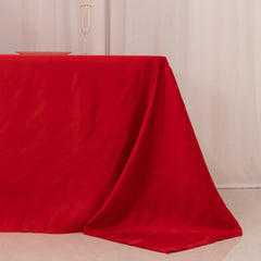 Lamour Satin 90"x156" Rectangle Tablecloth Red - Luxurious, Soft Seamless Table Cover