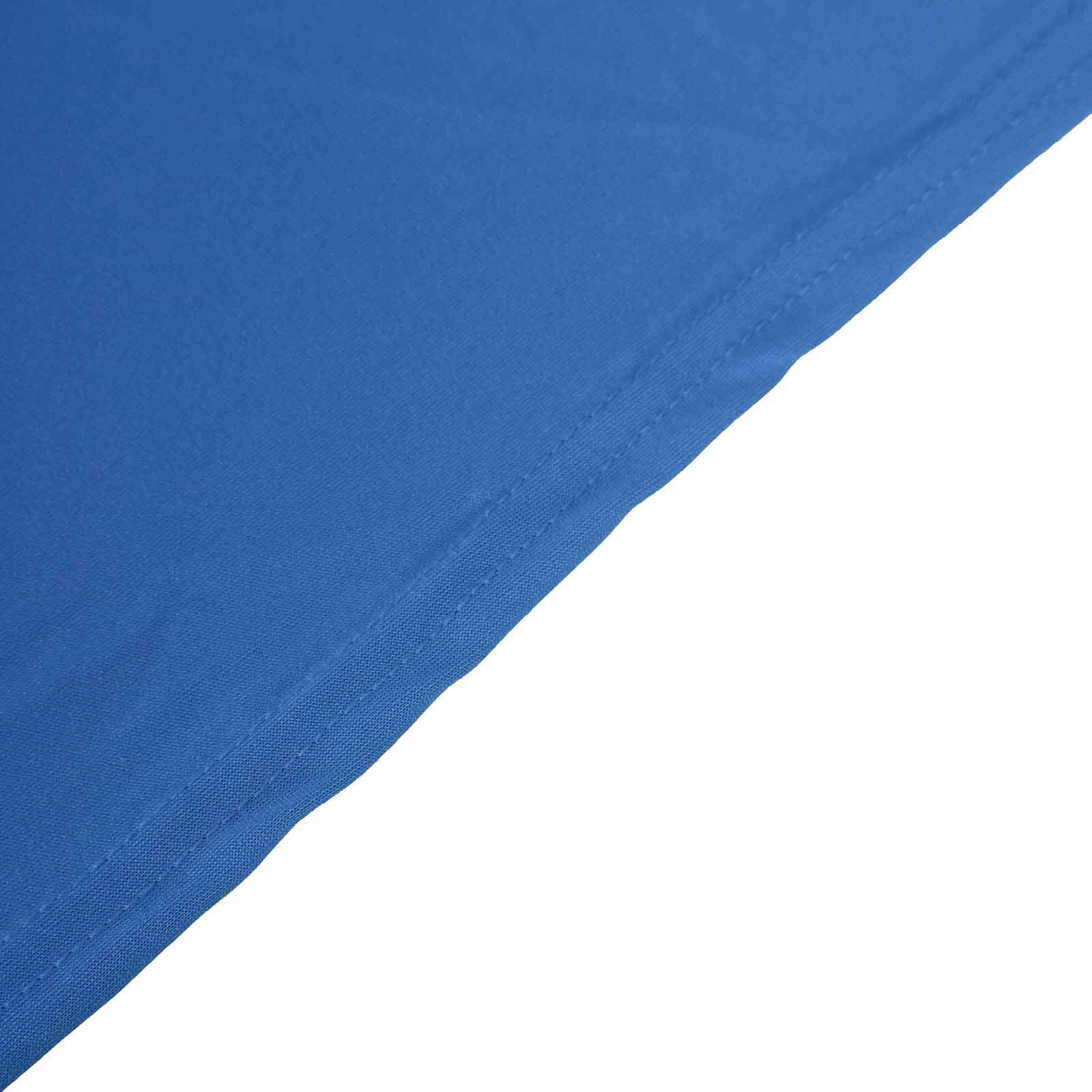 Stretch Spandex 96"x30" Rectangle Table Cover Royal Blue with Curved Open Back Design Tailored Professional Look