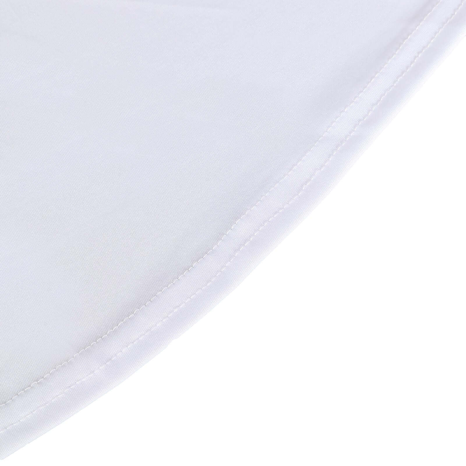 Spandex Rectangle 72"x30" Table Skirt White with Wavy Skirt-Like Effect Stylish Table Cover for Weddings, Banquets & Trade Shows