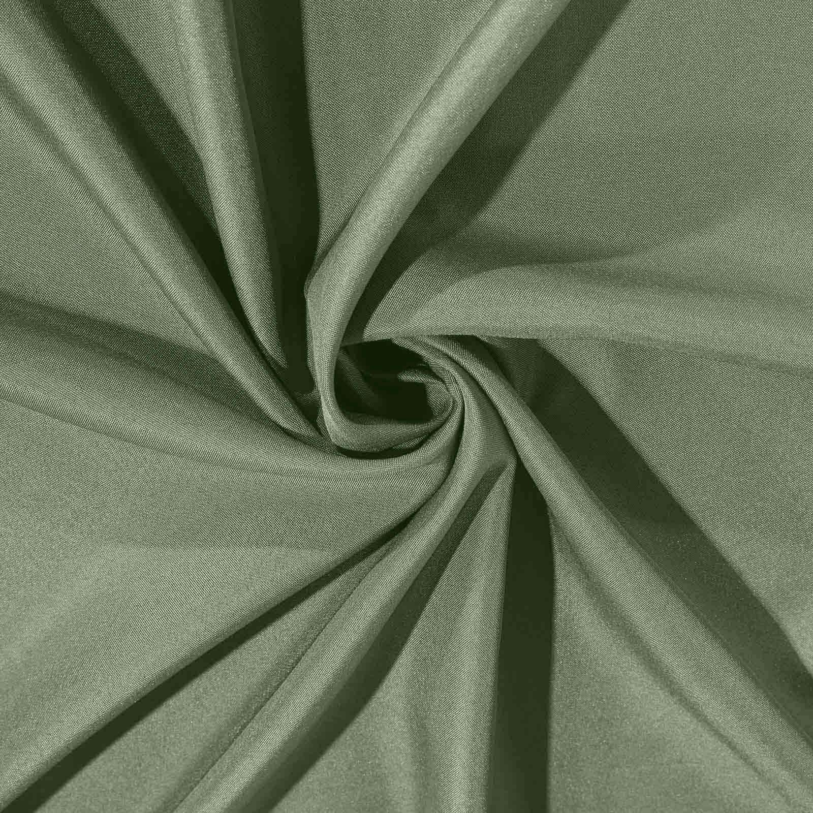 Polyester 120" Round Tablecloth Olive Green - Seamless Wrinkle-Resistant Table Cover