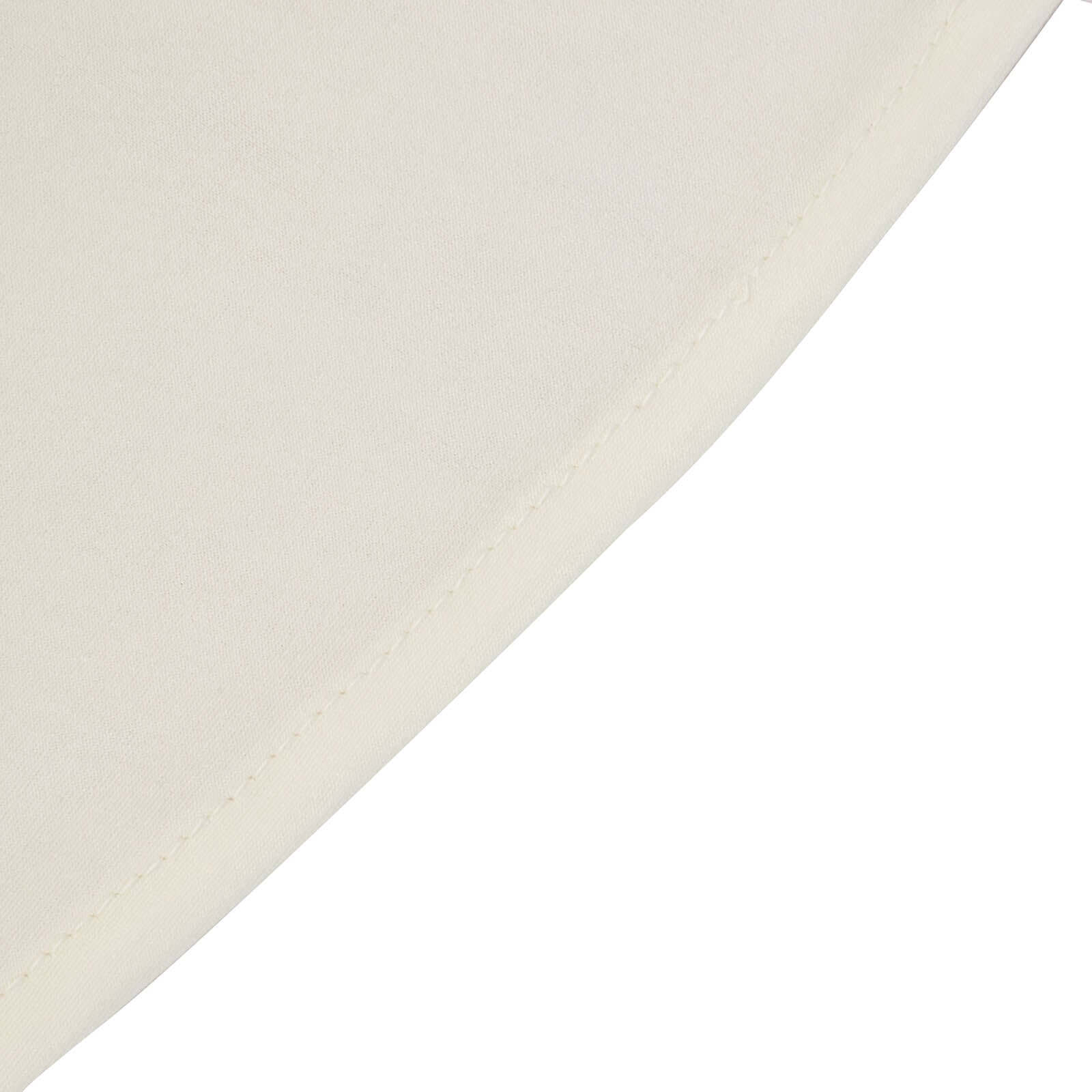 Spandex 32" Round Cocktail Table Cover Skirt Ivory With Natural Wavy Drapes