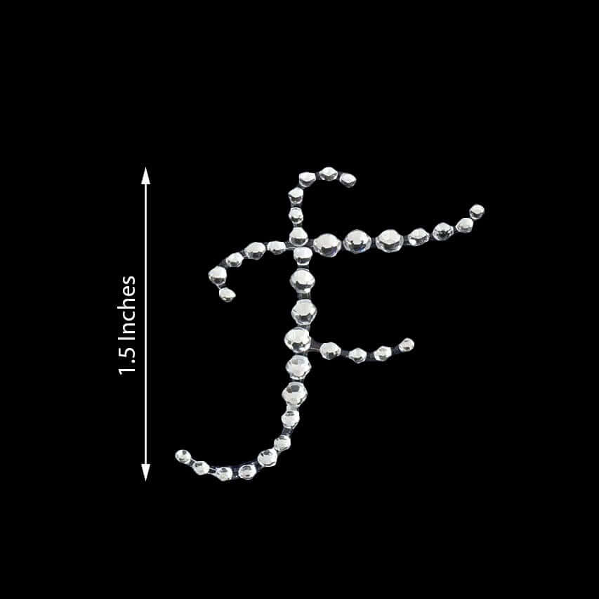 12 Pack 1.5" Clear Rhinestone Monogram Letter Jewel Sticker Self Adhesive DIY Diamond Decor - F