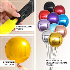 2 Pack 14" 4D Lavender Lilac Sphere Mylar Foil Helium or Air Balloons