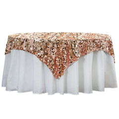 Sequin 72"x72" Table Overlay Square Tablecloth Blush - Big Payette Table Cover