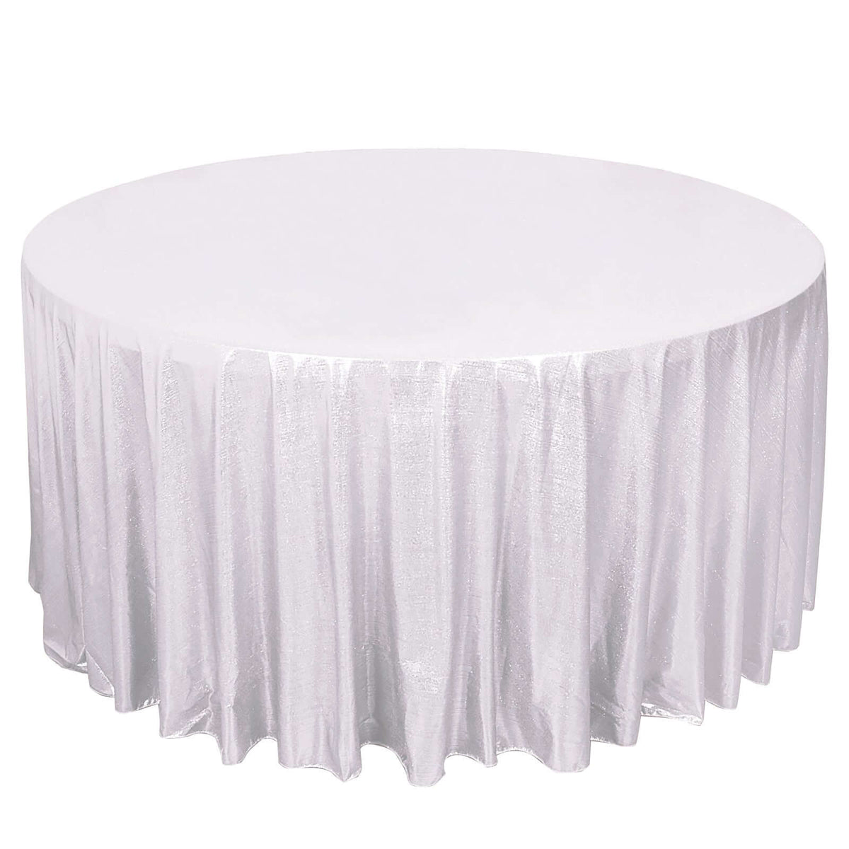 Sequin Dots Polyester Round 120" Tablecloth Silver - Wrinkle Free & Sparkling Table Cover