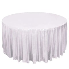 Sequin Dots Polyester Round 120" Tablecloth Silver - Wrinkle Free & Sparkling Table Cover