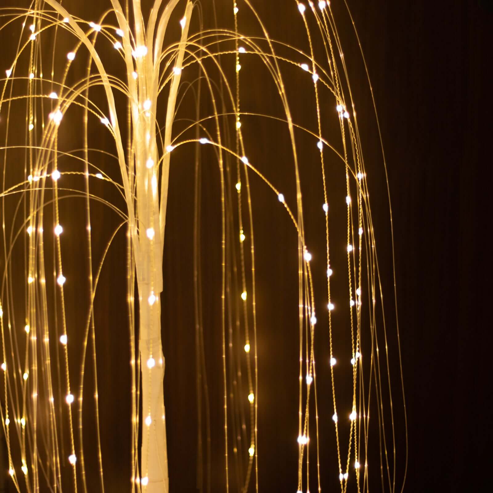 180 LED Lighted Tree Centerpiece Weeping Willow Design White Warm White - Plug-in Adapter Tabletop Accent 4ft
