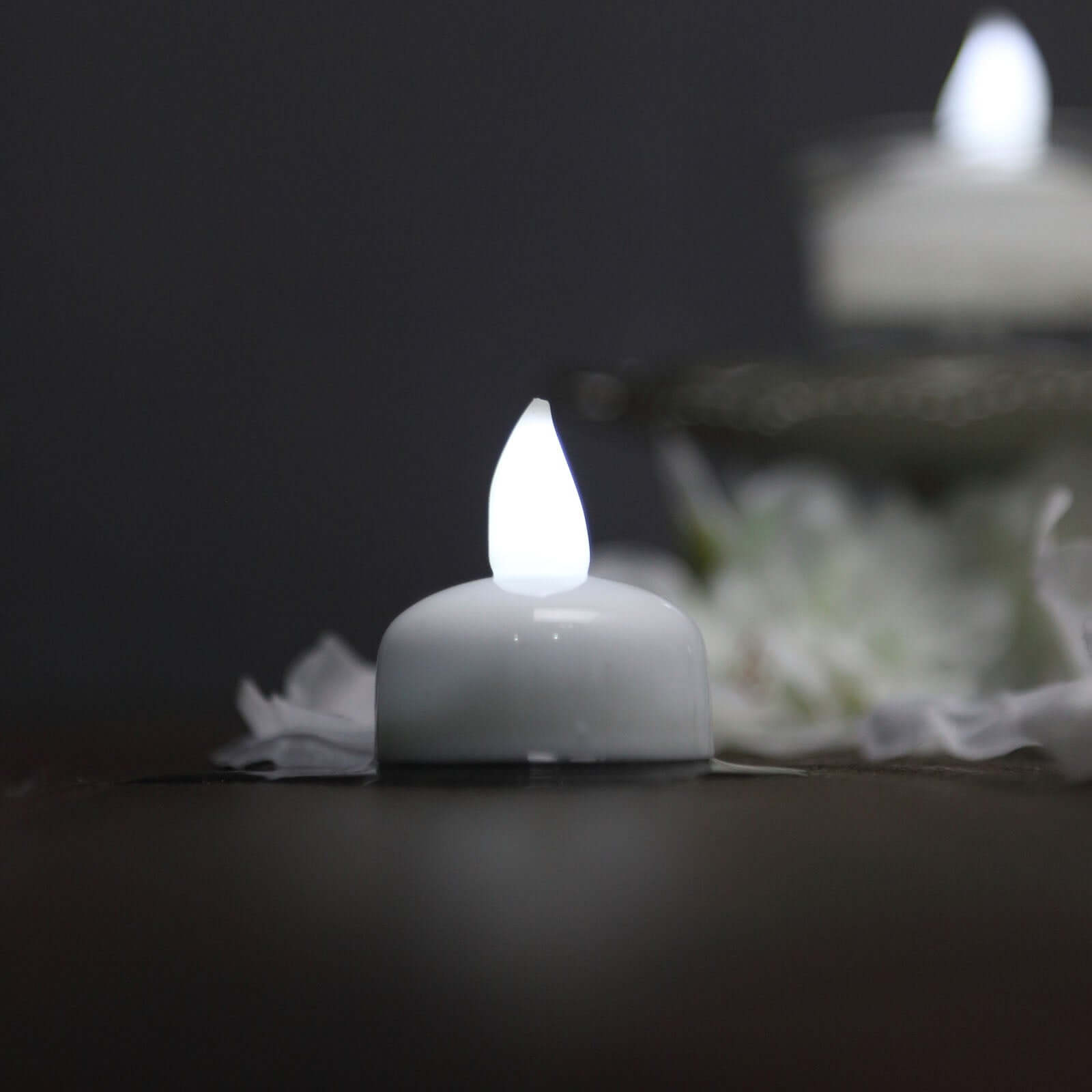 12-Pack Tealight Candles Flameless Design White - Waterproof Floating LED Lighting