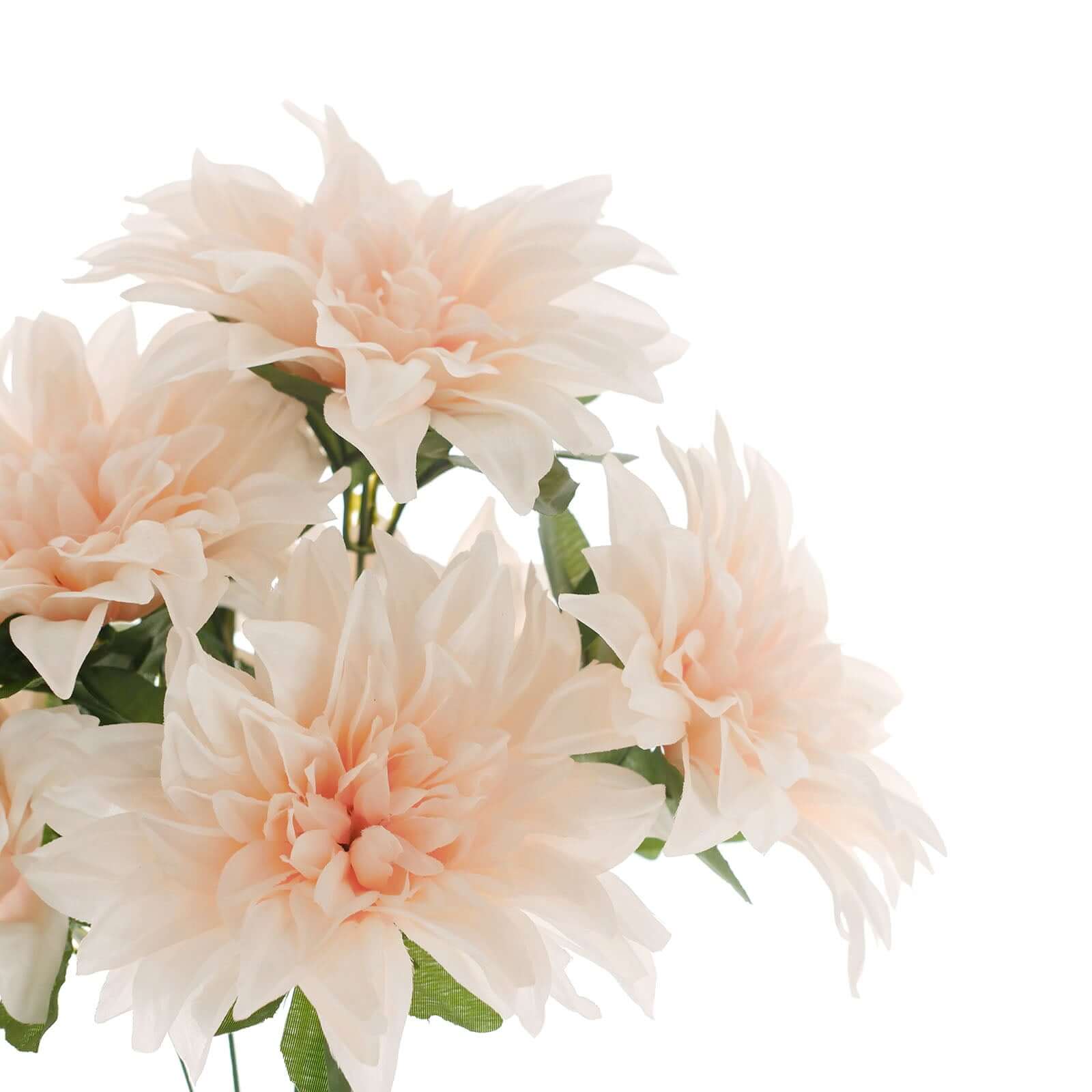 2 Bouquets 20" Blush Artificial Silk Dahlia Flower Bushes