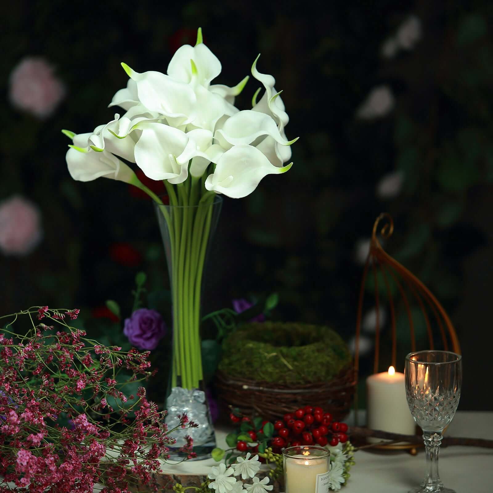 20 Stems 14" White Artificial Poly Foam Calla Lily Flowers
