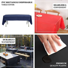 Plastic Table Cover Serenity Blue Rectangle - Lightweight PVC Disposable Tablecloth 54"x108"