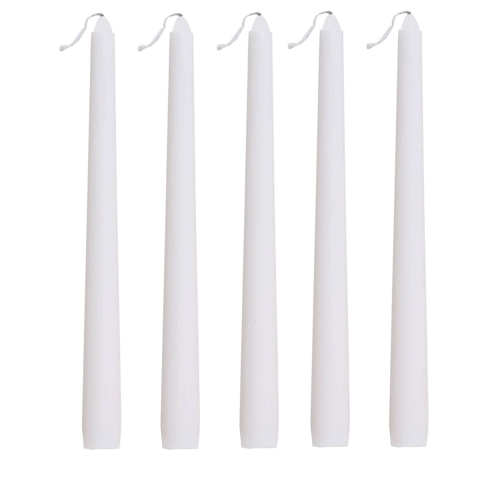 12-Pack Taper Candles Premium Wax Design White - Unscented Candles for Upscale Settings 10"
