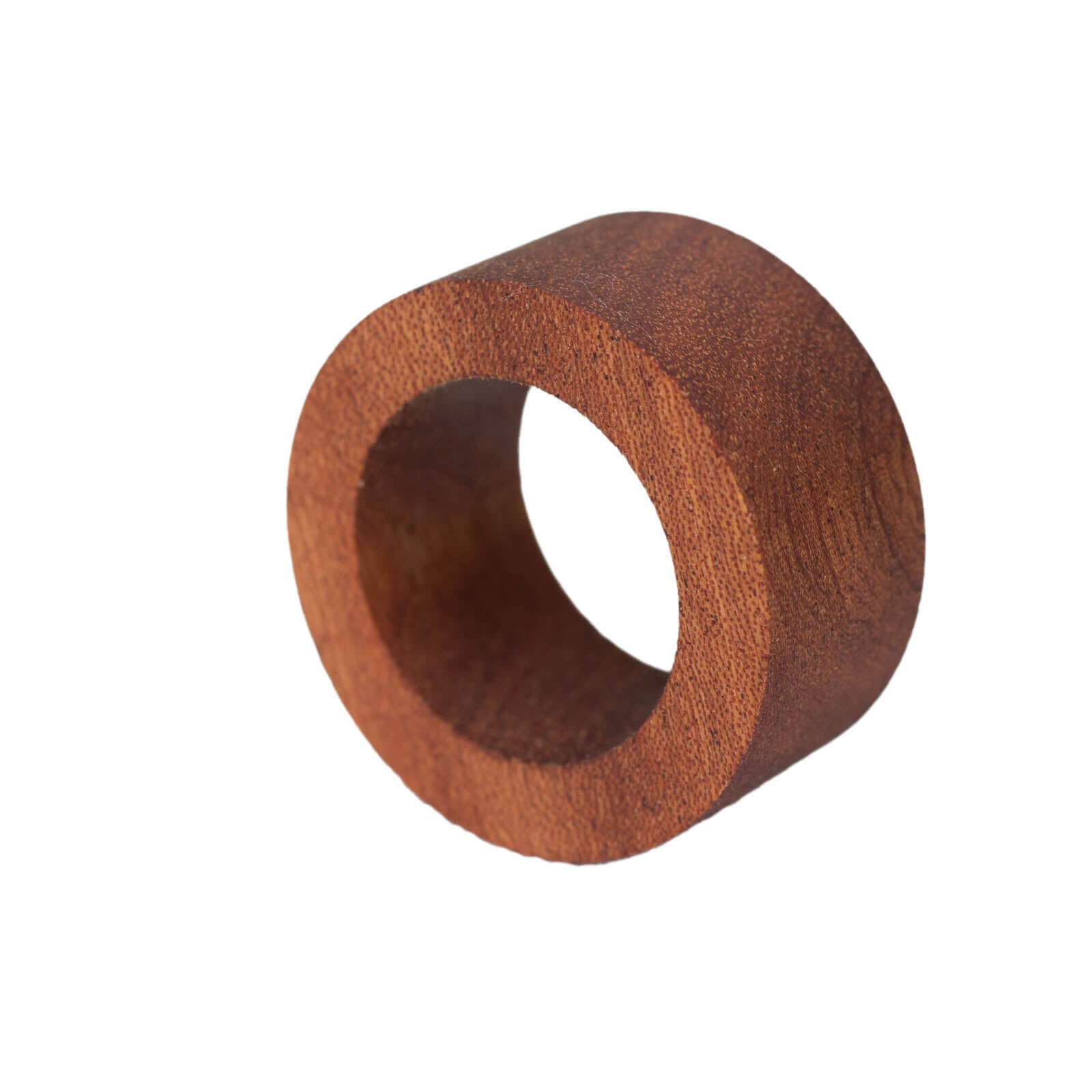 4 Pack 1.75" Cinnamon Brown Rustic Hardwood Farmhouse Napkin Rings, Boho Napkin Holder Wood Slices