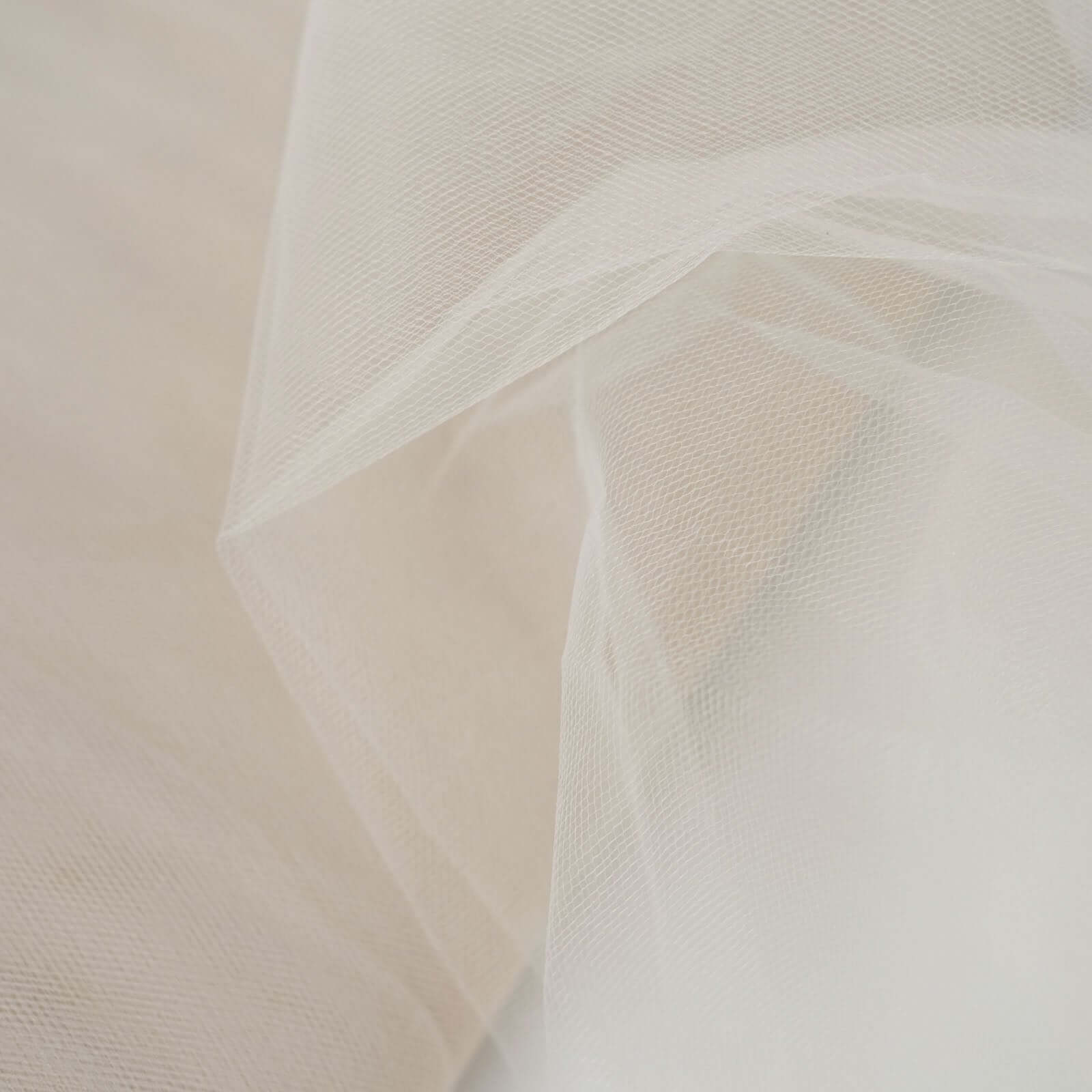 54"x40 Yards Beige Tulle Fabric Bolt, DIY Crafts Sheer Fabric Roll