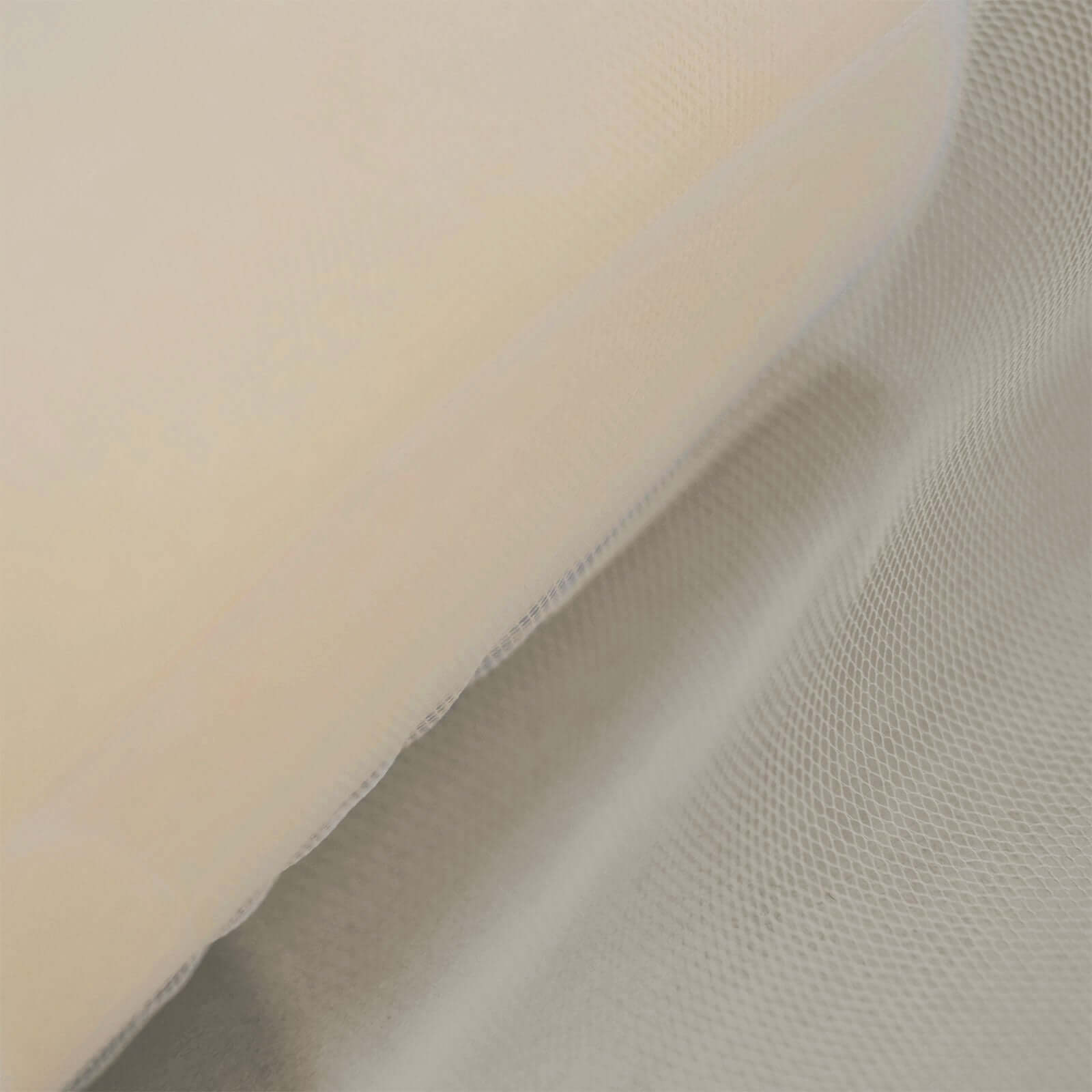 6"x100 Yards Beige Tulle Fabric Bolt, Sheer Fabric Spool Roll For Crafts