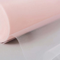 12"x100 Yards Blush Tulle Fabric Bolt, Sheer Fabric Spool Roll For Crafts