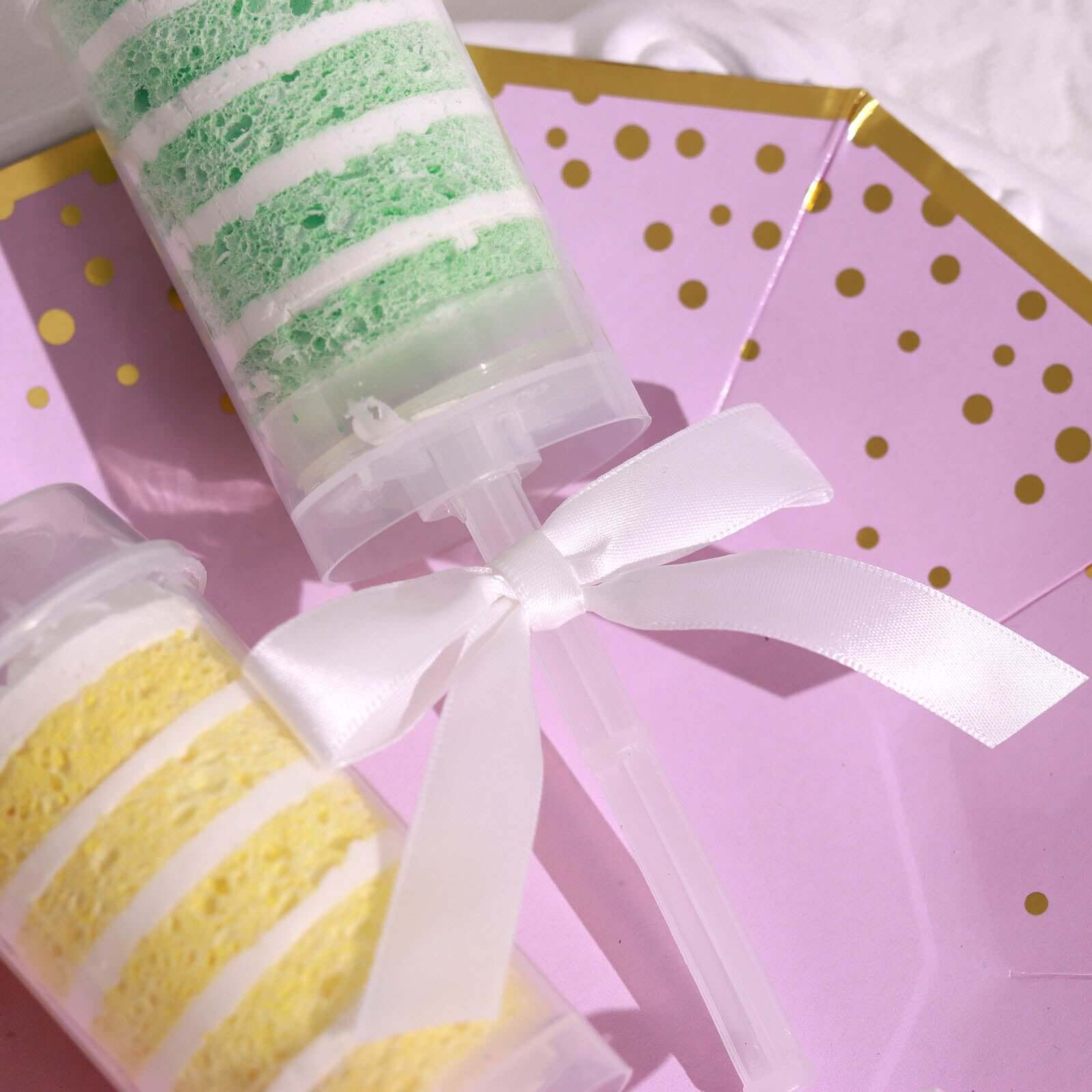 50 Pcs 3" Satin Ribbon Bows With Twist Ties, Gift Basket Party Favor Bags Decor - White Classic Style
