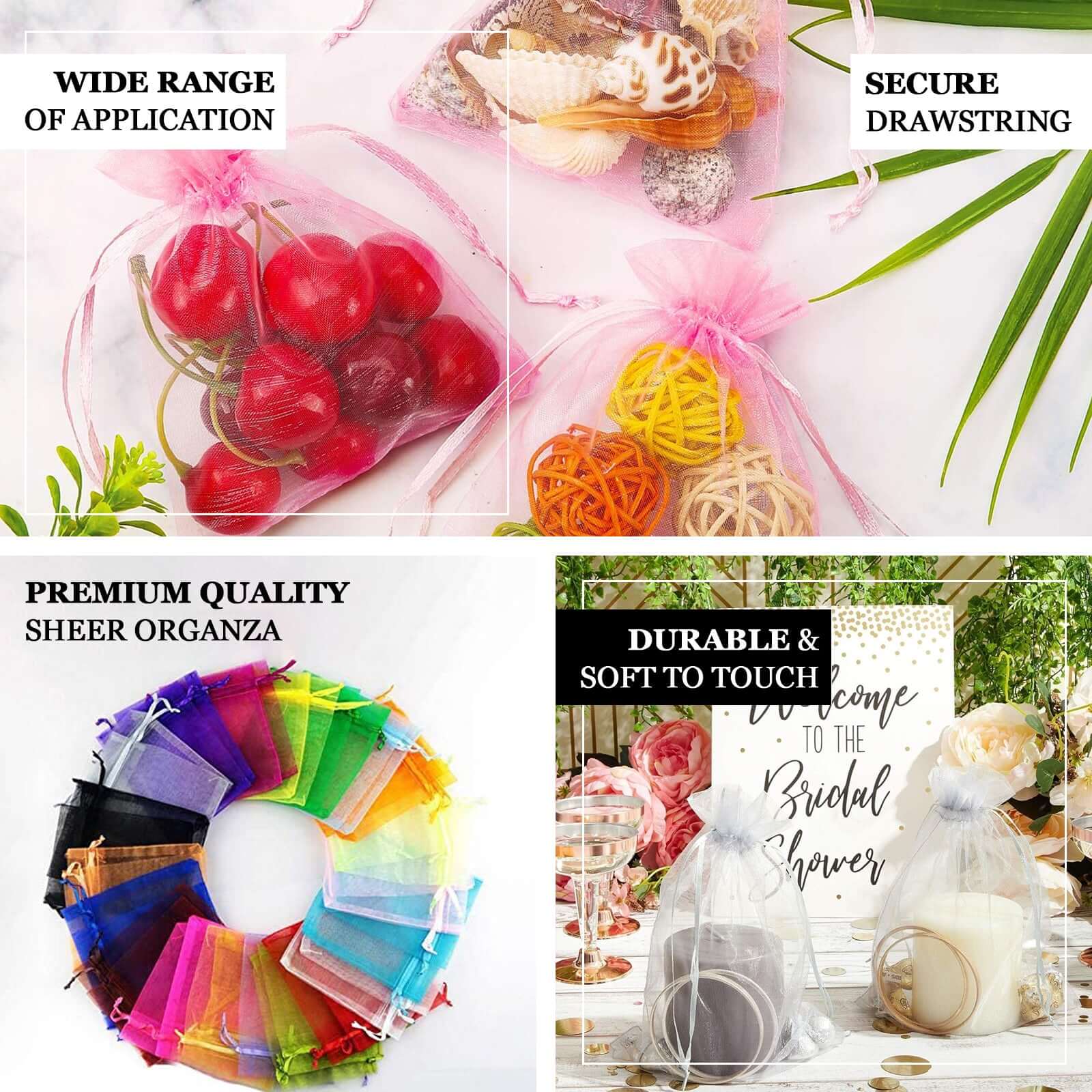 10 Pack 3"x4" Chocolate Organza Drawstring Wedding Party Favor Gift Bags - Clearance SALE