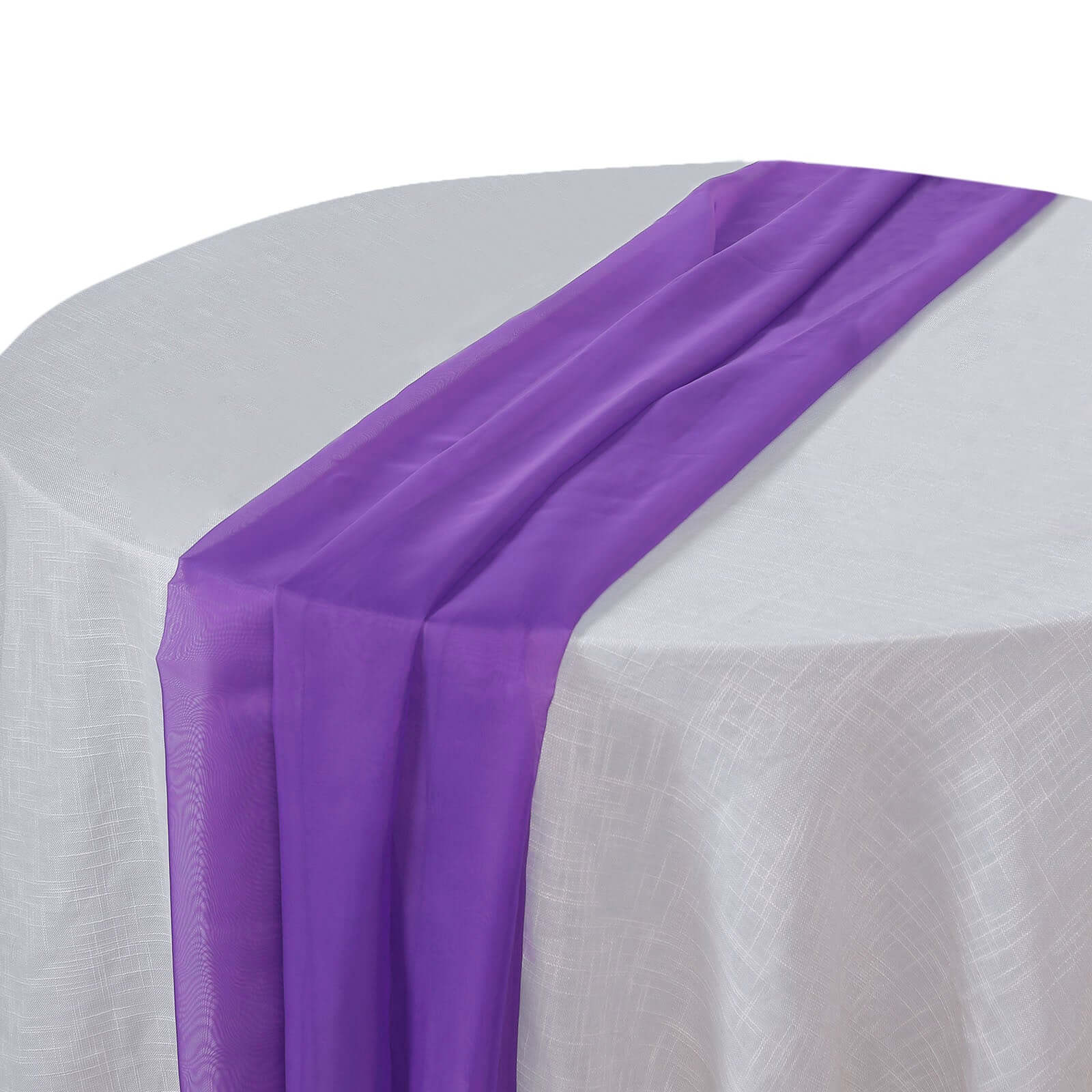 Premium Chiffon 6ft Table Runner Purple - Flowy & Lightweight Table Decor