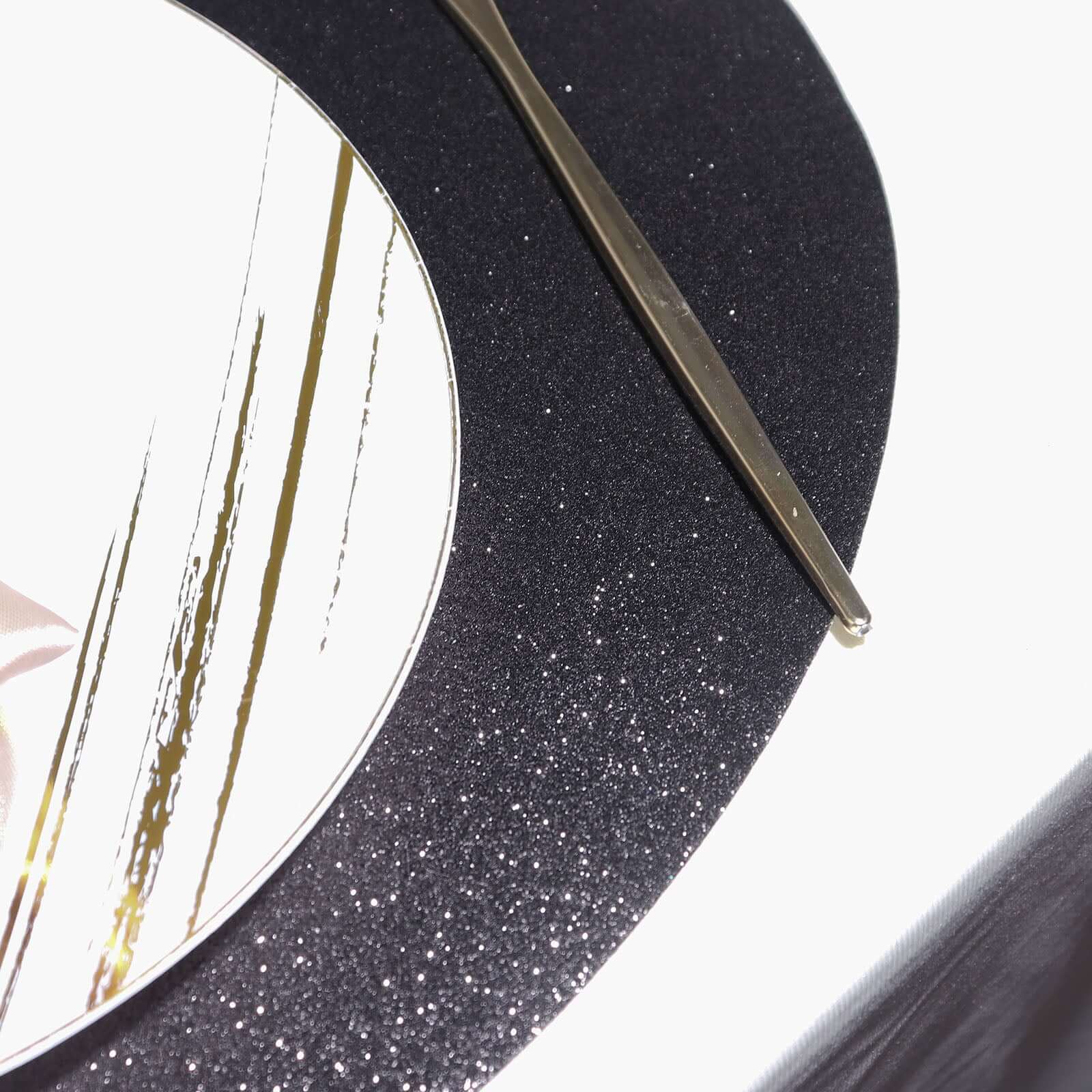 6-Pack Placemats Glitter Design Black Sparkle Oval - Non-Slip Decorative Table Mats for Dining 12"x18"