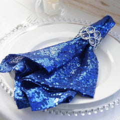 Sequin 20"x20" Napkin Royal Blue - Shimmering Dinner Napkin