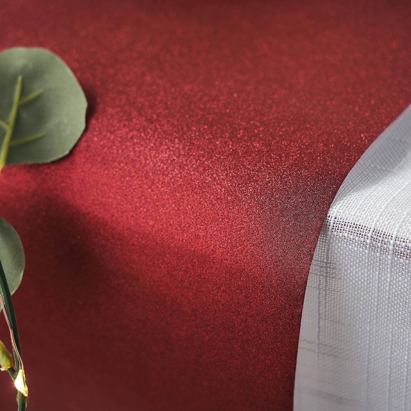9ft Burgundy Glitzing Glitter Table Runner, Disposable Paper Table Runner
