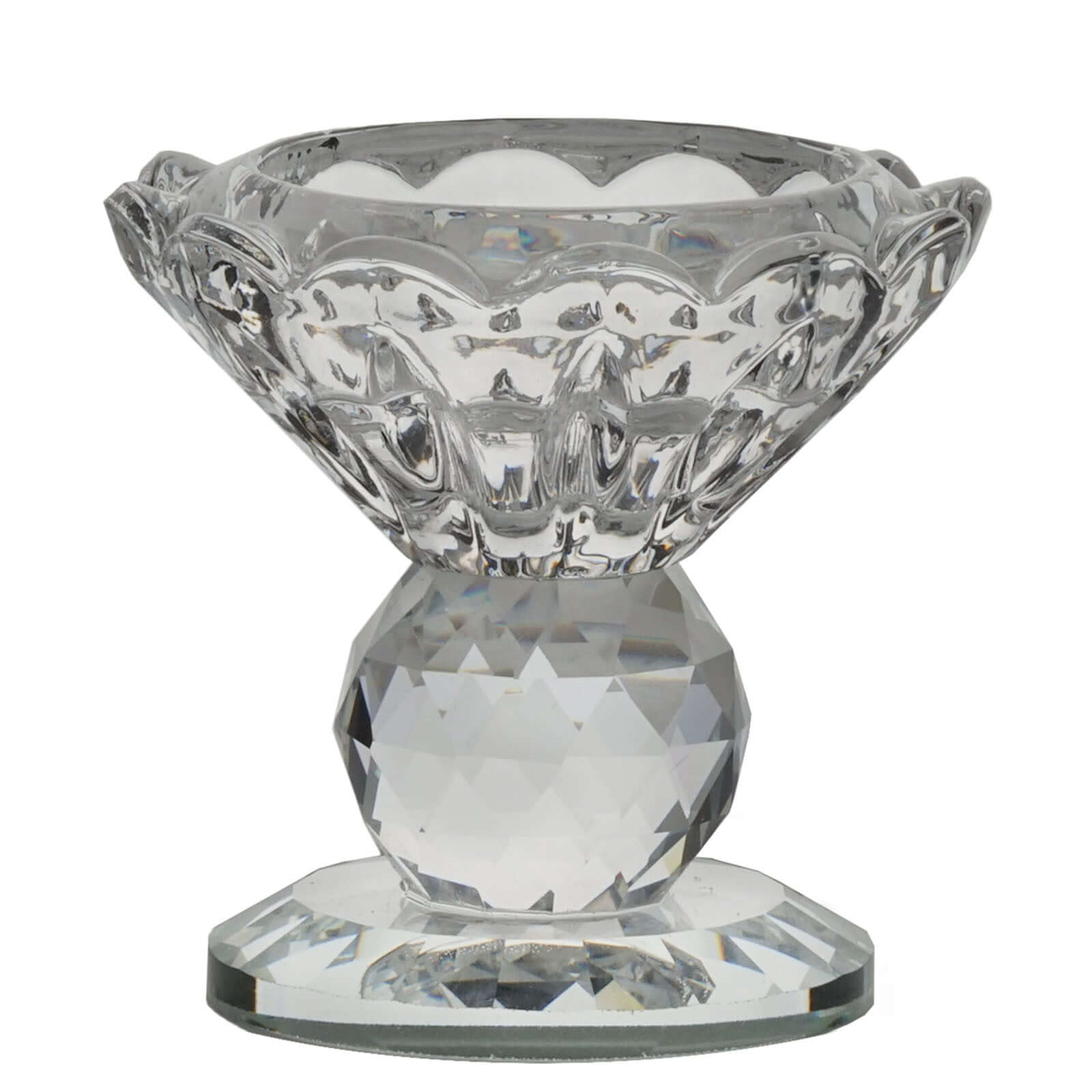 Gemcut Crystal Glass Prism Votive Candle Holder Stand, Accent Candle Display Piece 2.5" Tall