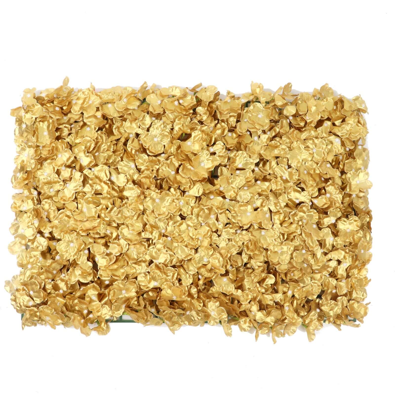 11 Sq ft. Gold UV Protected Hydrangea Flower Wall Mat Backdrop - 4 Artificial Panels